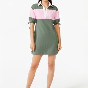 Polo dress pink green size small women free people used excellent condition UEC